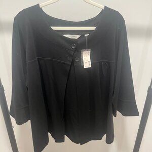 3/4 Sleeve Black Cardigan